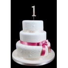 1st Birthday Wedding Anniversary Number Cake Topper with Sparkling Rhinestone Crystals - 1.75" Tall 